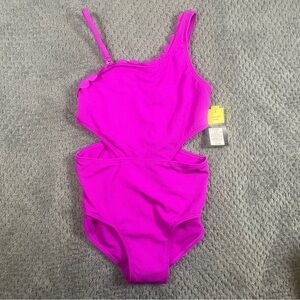 NWT Art Class Girls One Piece Bathing‎ Suit Size XL (14) Pink Cut Outs